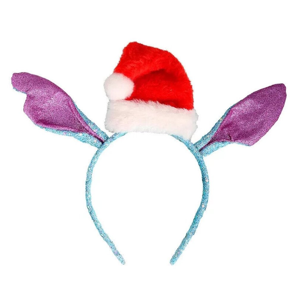 Disney Lilo & Stitch Fashion Santa Headband Girls Christmas dress-up costume New - Picture 1 of 8